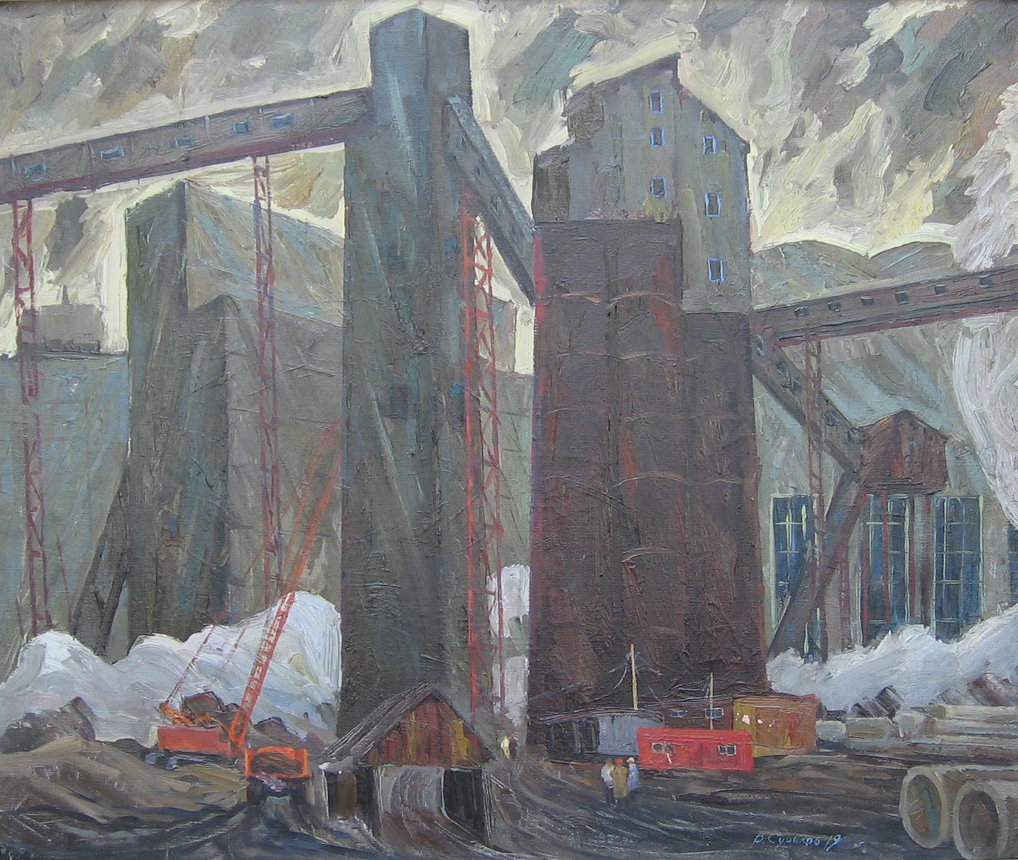 БАМстройиндустрия. Холст. Масло. 1976 г.