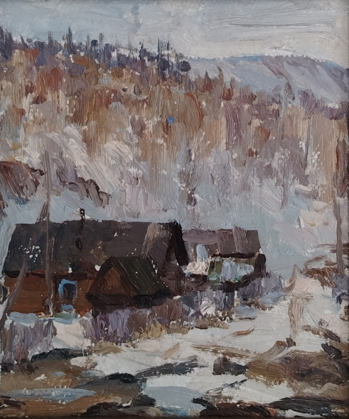 Заимка. Картон. Масло. 1970-1984 г.г.