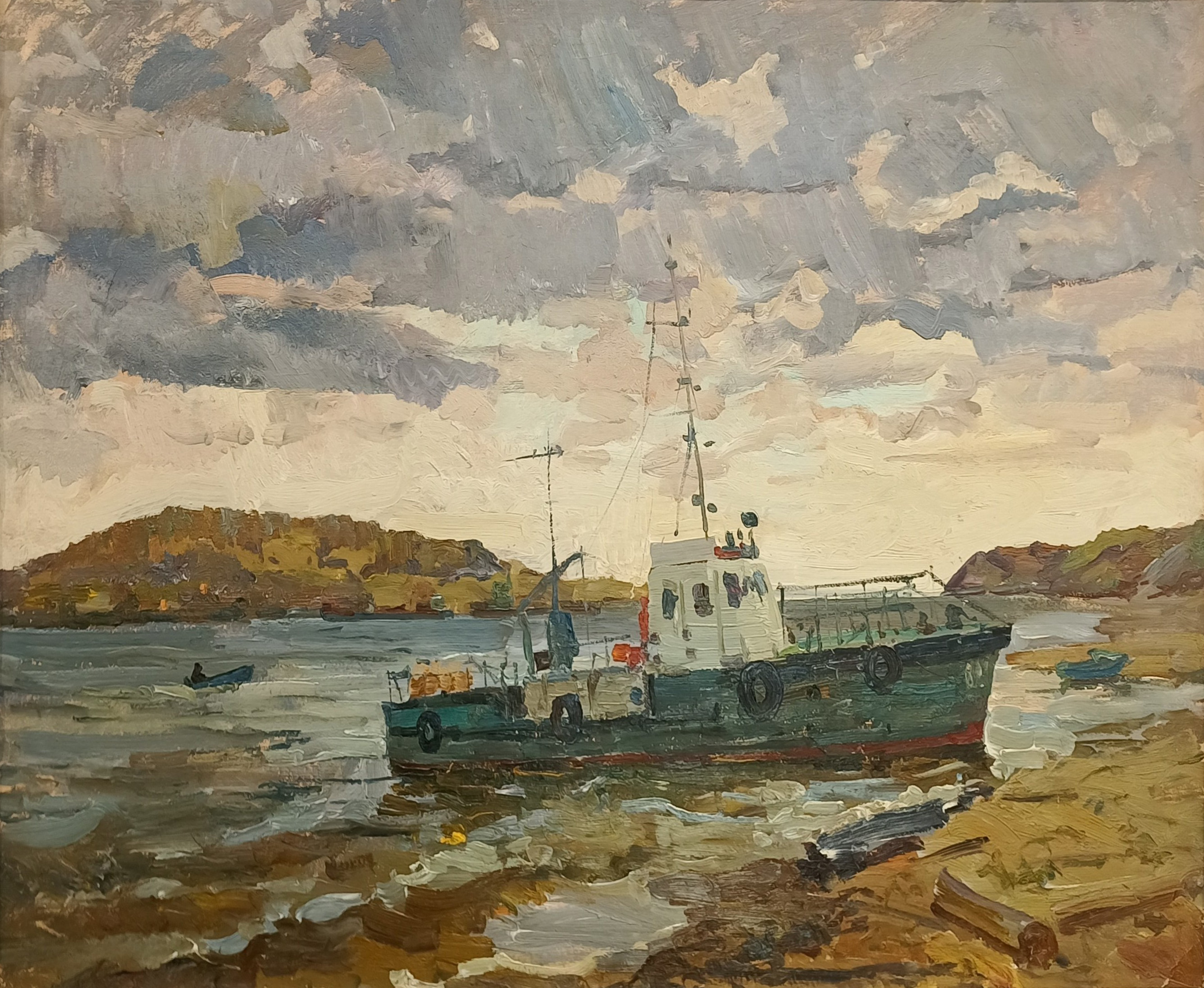 Над Амуром тучи ходят хмуро. Картон. Масло. 1979-1983 г.г.