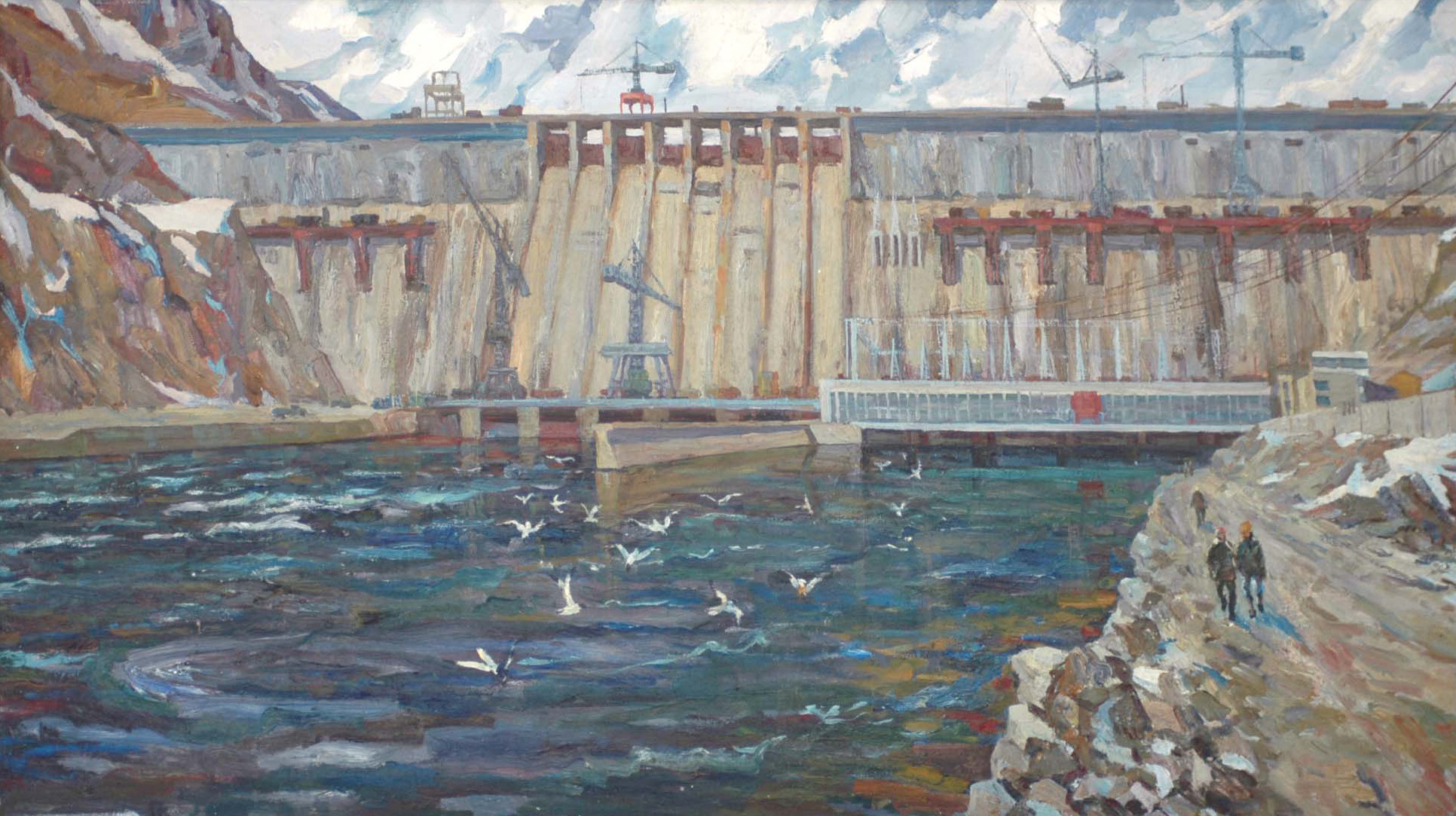 Зейская ГЭС. Последняя работа художника. 1985 г.