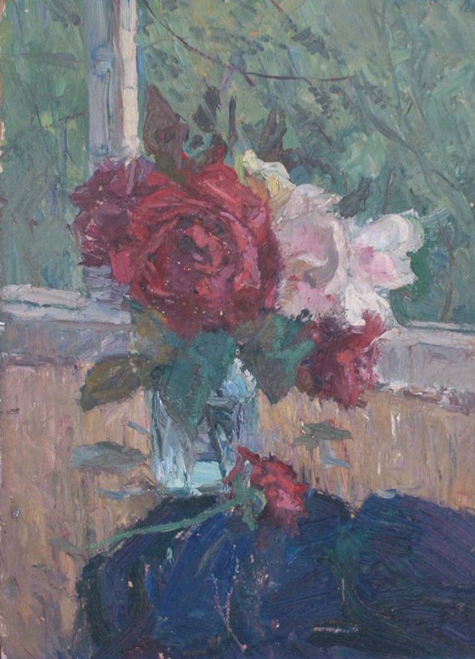 Натюрморт. Розы. 1971 г.